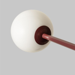 lampadaire rouge globes en verre