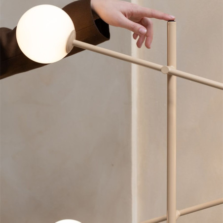 lampadaire beige globes en verre