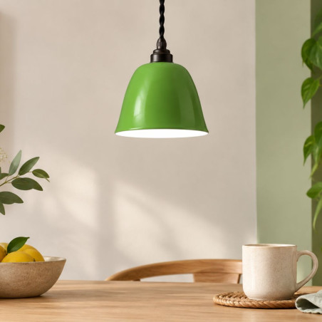 suspension cloche vert vintage