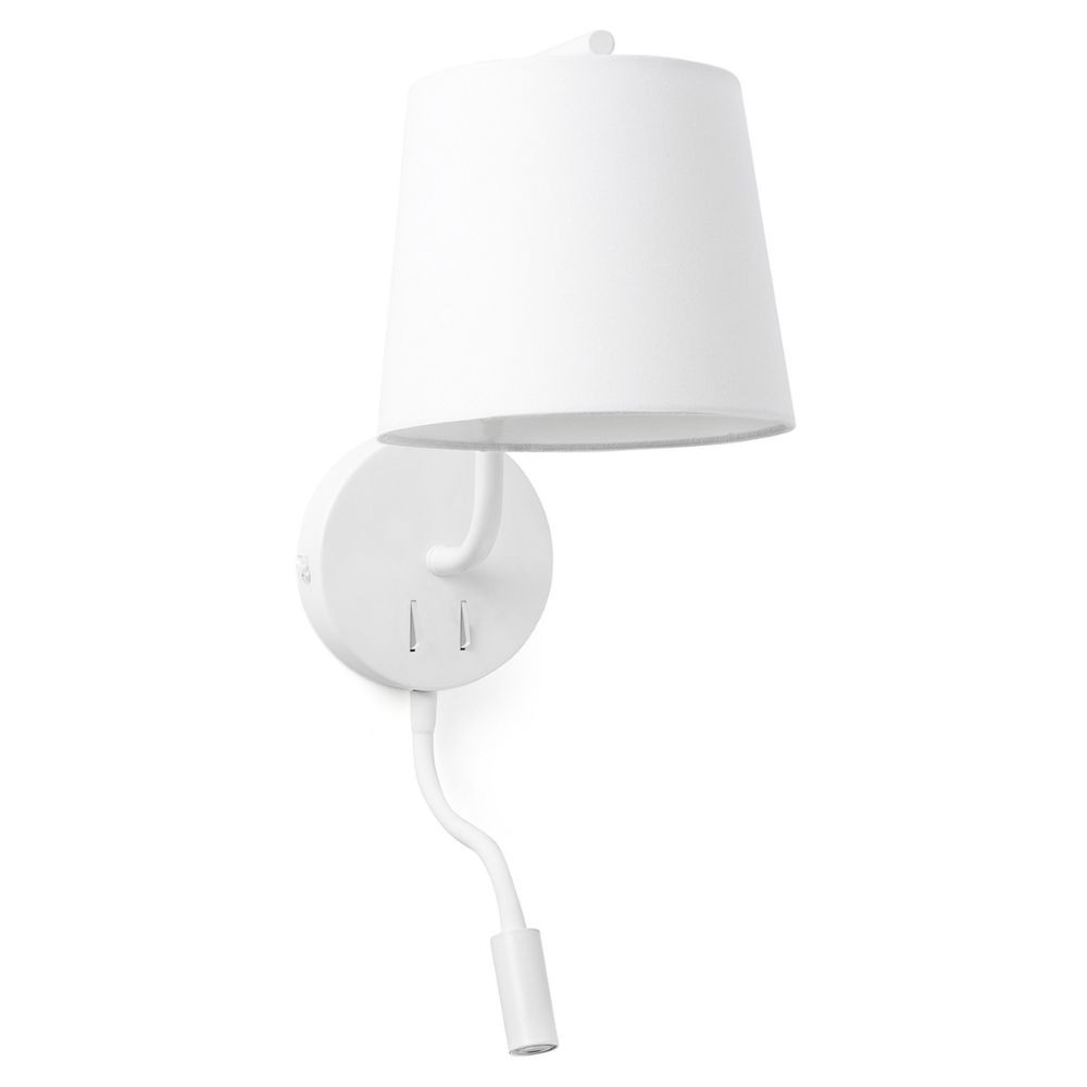 Applique de chevet blanche avec liseuse