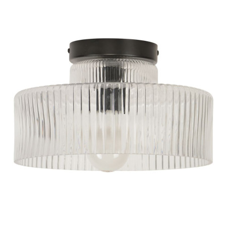 Plafonnier verre rainuré transparent