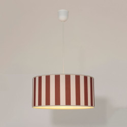 suspension tissu rayé terracotta