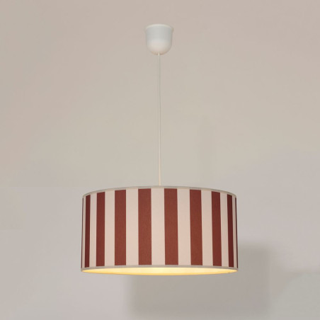 suspension tissu rayé terracotta