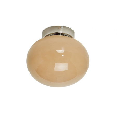 Plafonnier globe verre opalescent chromé