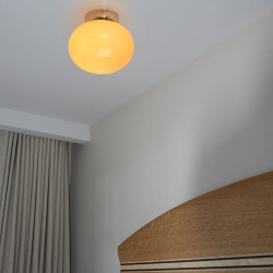 Luminaire de plafond en verre beige