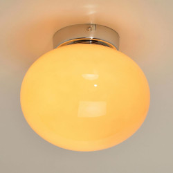 plafonnier couloir boule en verre beige