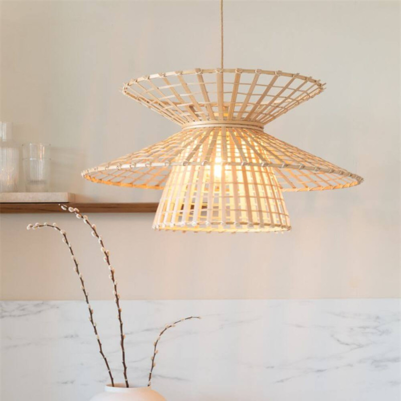 suspension bambou double cône