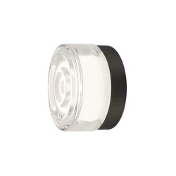 plafonnier noir IP65 avec diffuseur en verre ondulé