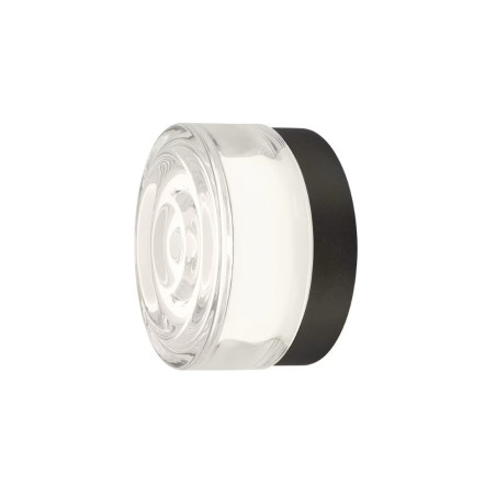 plafonnier noir IP65 avec diffuseur en verre ondulé