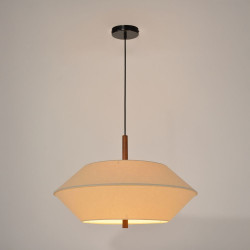 suspension double conique coton crème