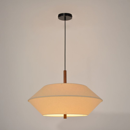 suspension double conique coton crème