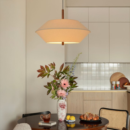 grande suspension soucoupe crème design moderne