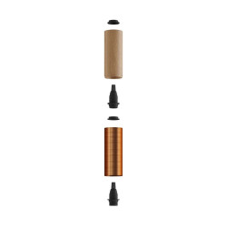 luminaire tube bois clair et cuivre design