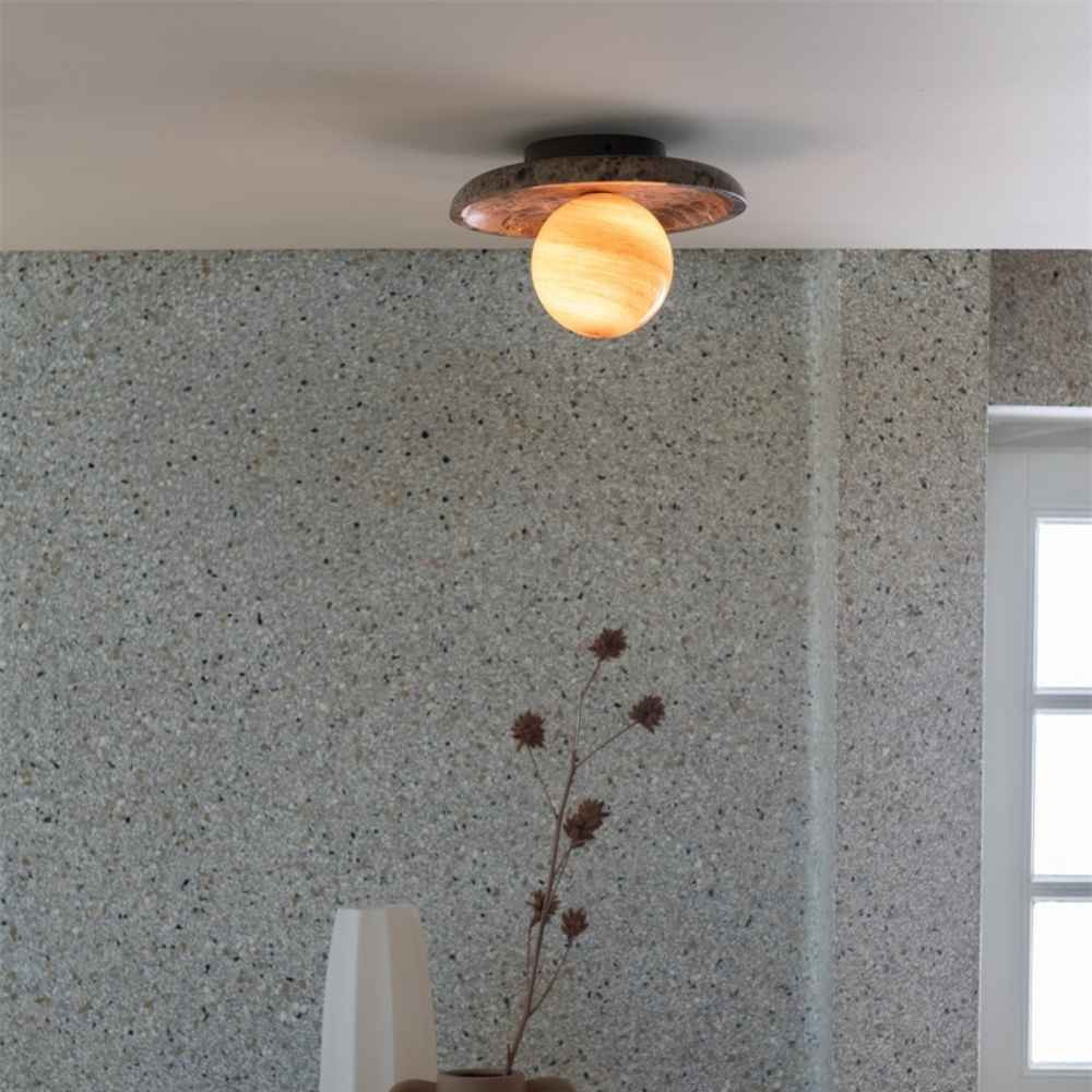 Applique ou plafonnier travertin marron