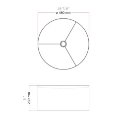 grand abat-jour 48cm orange