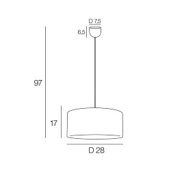 Suspension cylindrique 28cm