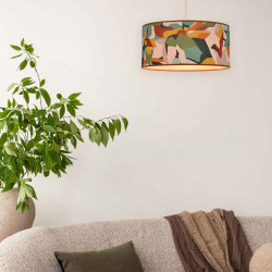 suspension cylindrique abat-jour salon