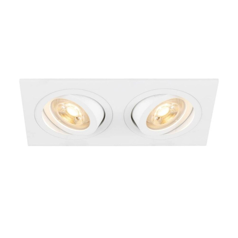 TRIA 2 GU10 encastré rect blanc mat max 2x50W clips ressorts