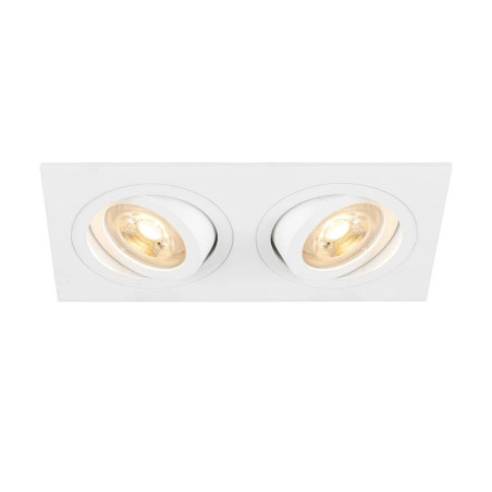 TRIA 2 GU10 encastré rect blanc mat max 2x50W clips ressorts