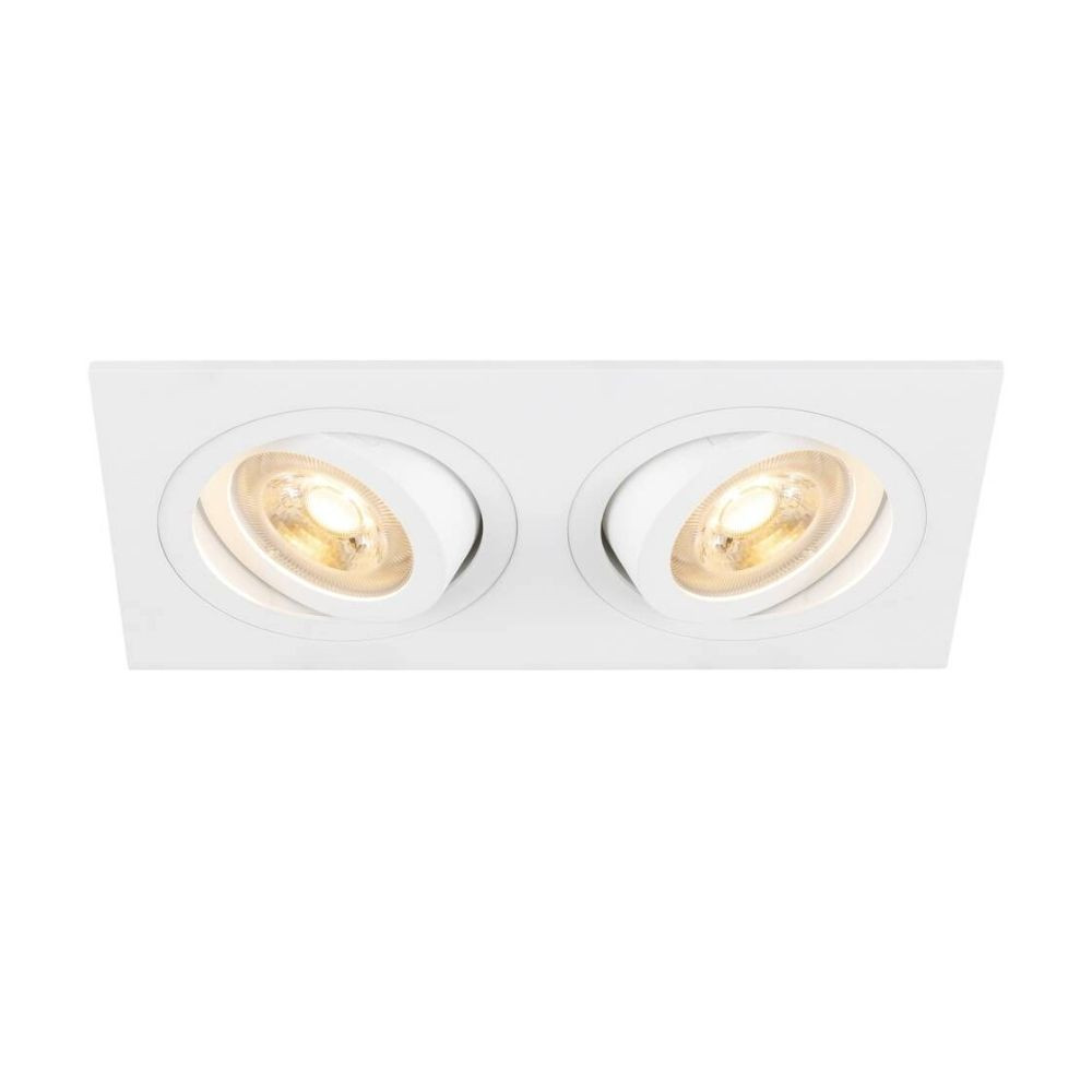 TRIA 2 GU10 encastré rect blanc mat max 2x50W clips ressorts