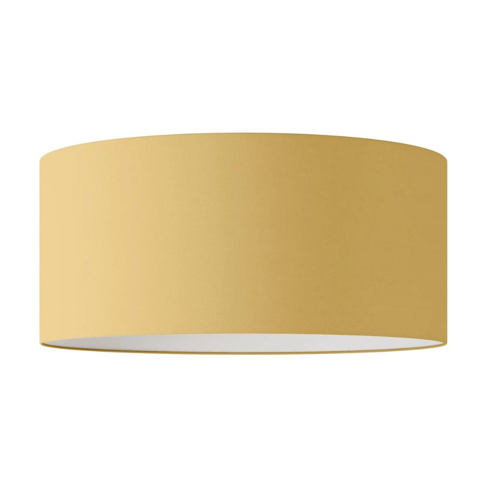 Grand abat-jour cylindrique en tissu jaune arsenal