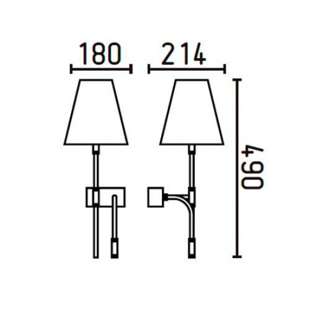 Applique liseuse dimensions