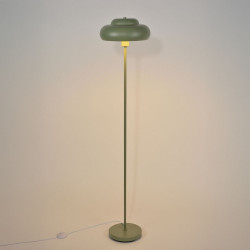 Lampadaire de salon vert lichen au design épuré
