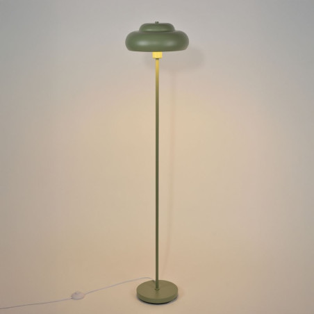 Lampadaire de salon vert lichen au design épuré