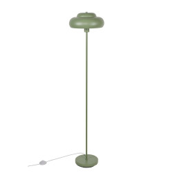 Lampadaire rétro vert lichen avec interrupteur au pied