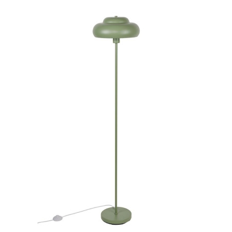 Lampadaire rétro vert lichen avec interrupteur au pied