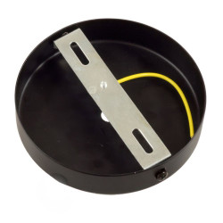 Rosace de plafond noire en métal de 120 mm