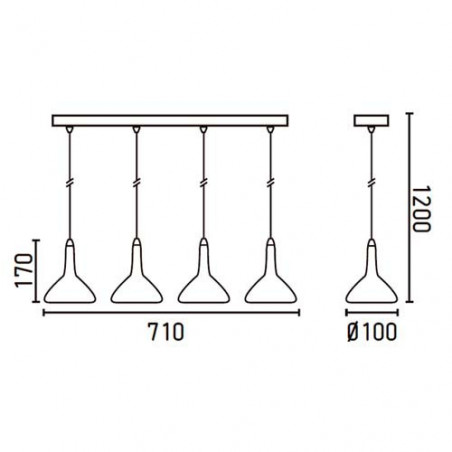 Suspension rampe dimensions