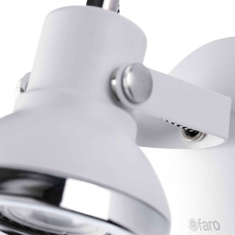 Spot Mural LED MeineWunschleuchte – Abat-jour Tissu Blanc Pivotant – Ampoule LED Variable Incluse – Blanc Chaud 3000K