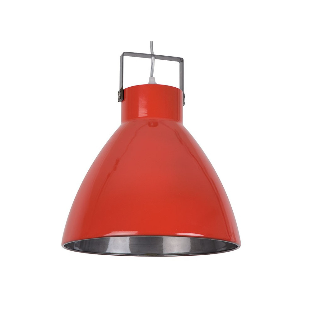 Suspension industrielle rouge en métal En vente sur Lampe Avenue