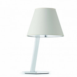 Lampe de table chromée avec un abat jour blanc - Faro