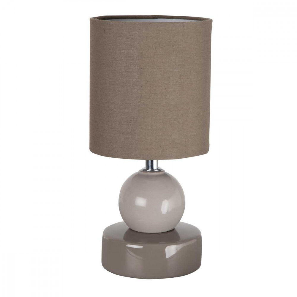 petite lampe taupe en céramique déco et originale, avec sa forme et son