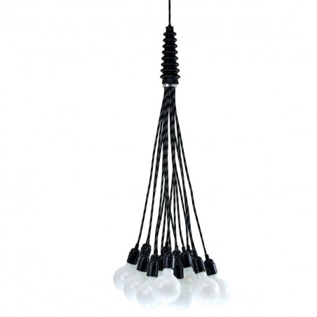 suspension 15 ampoules câbles noirs