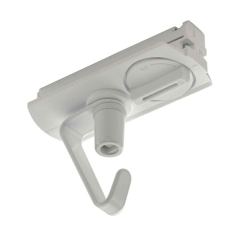 Adaptateur pour rail 1 allumage 230V blanc électrique crochets inclus Adaptateur pour rail 1 allumage 230V blanc électrique crochets inclus