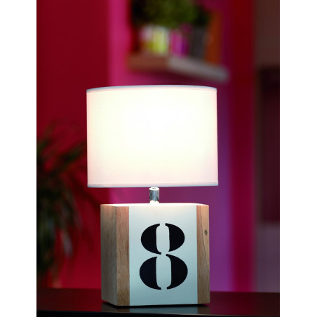 Lampe chevet bois L34 - personnalisable