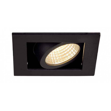 KIT KADUX 1 LED encastré carré noir 9W 3000K 38° alim incluse