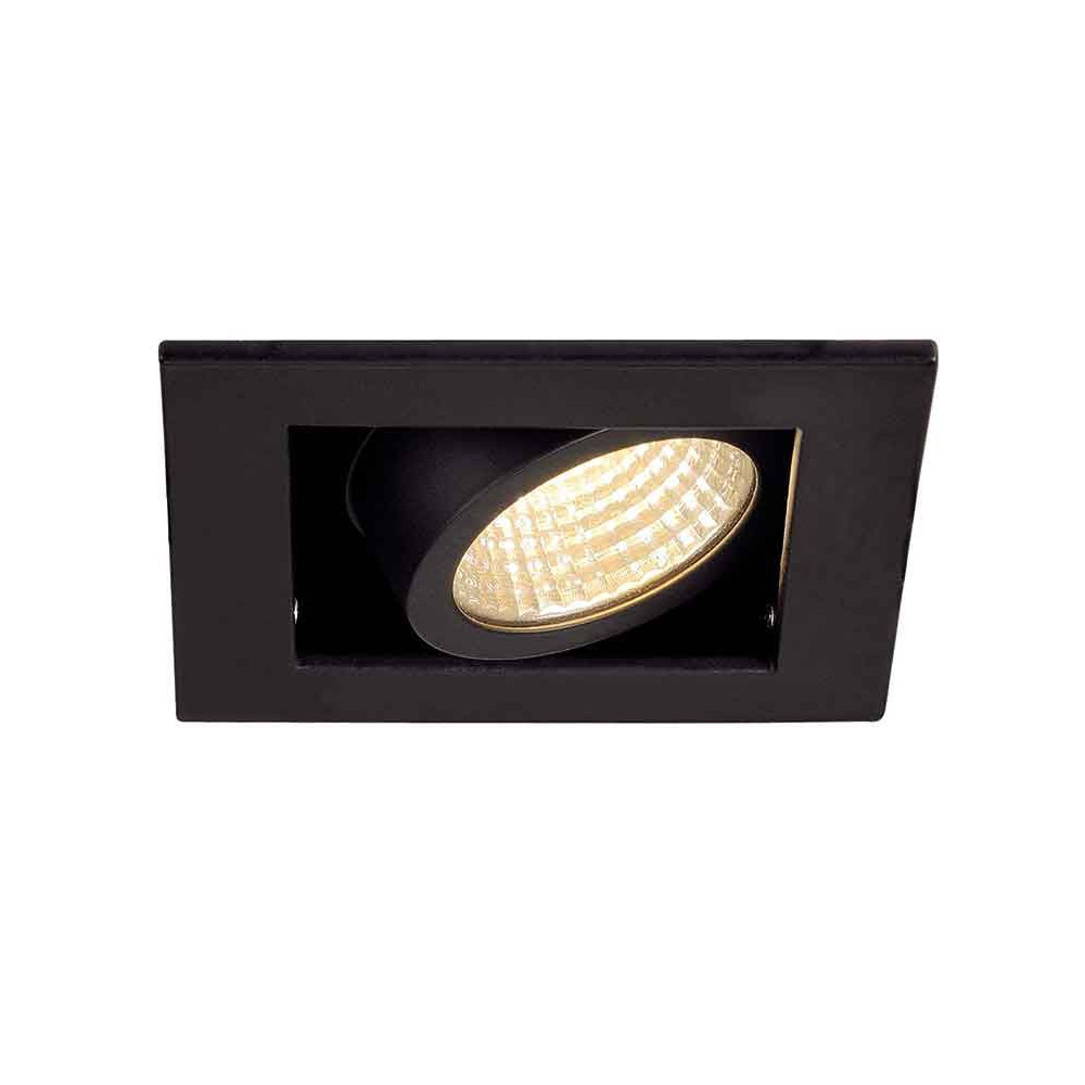 KIT KADUX 1 LED encastré carré noir 9W 3000K 38° alim incluse